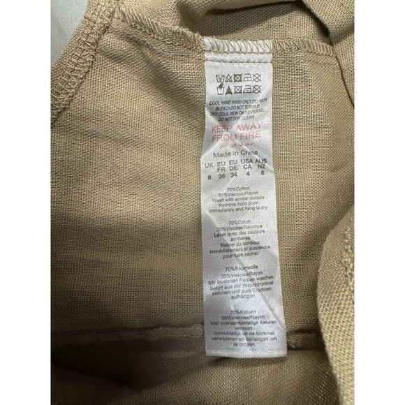 Stone Linen Draped Bardot Corset US Size 4 Scandinavian Minimalist Old Money - Picture 7 of 7